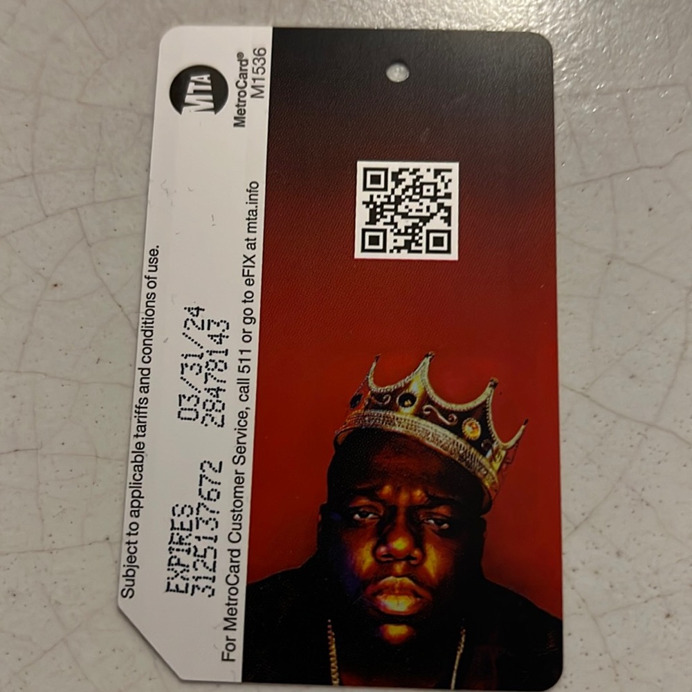 Limited edition biggie metro card NYC a celebration of his 50th birthday